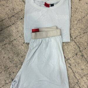 HUGO Light Gray Men's Undershirt and Boxer Set